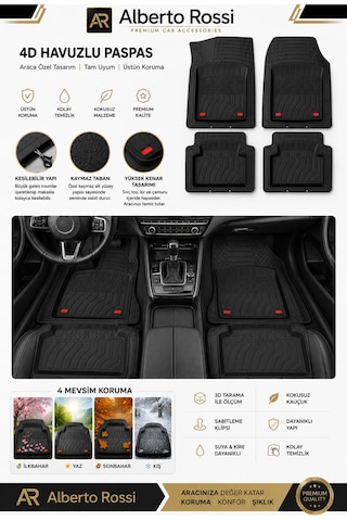Ford Mustang Mach-e 2026 Model Uyumlu Joker Siyah 5d Havuzlu Paspas Yumuşak Kaymaz Taban
