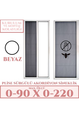 Plise Akordiyon Sineklik En:0-90 X Boy:0-220 Tüm Kapı Çeşitleri
