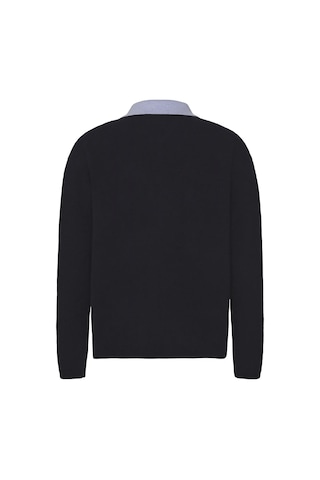 Calvin Klein Ls Boıled 100% Merıno Contrast C Erkek Lacivert Fermuarlı Ceket