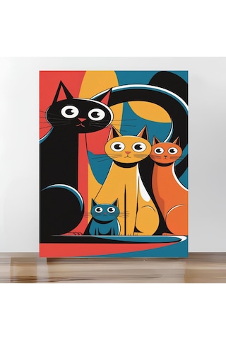 Moranka Sayılarla Boyama Hobi Seti Çıtalı 40x50 Cm - Şaşkın Kedi