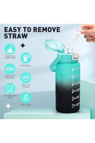 Vagonlife Su Matarası 1500 ML Vgn2213 Yeşil Siyah