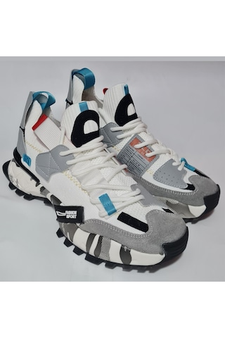 Scootland Bağlı Lastikli Triko Fashion Sport Erkek Spor Ayakkabı 19279 Beyaz