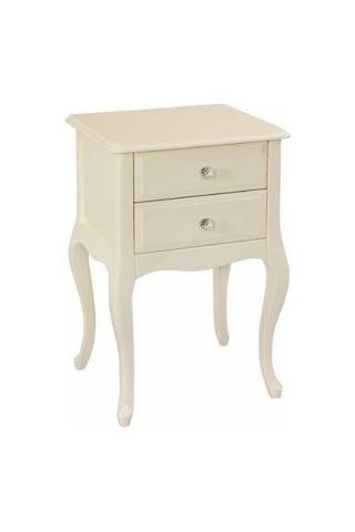 Roys Ahşap 2 Çekmeceli Masif Krem Komodin  Telefonluk