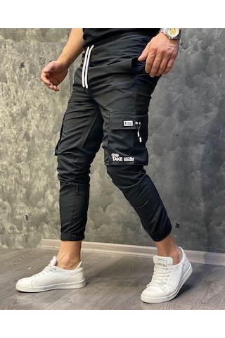 Oliggopol Erkek Haki Yeşil Bel Ve Paçası Lastikli Yandan Cepli Tarz Jogger