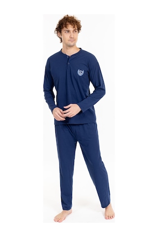 Pemilo Erkek 1065 Uzun Kol Süprem Pijama Takımı Lacivert Lacivert