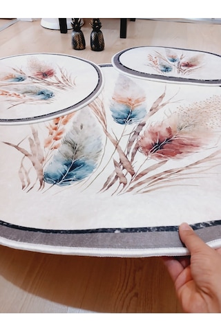 Pampas - Dokuma Taban, Yuvarlak Banyo Halısı 100x100-60x60-40x60