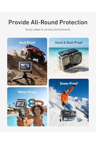 Telesın Osmo Action 6 Su Geçirmez Kılıf 60metreye Kadar Osmo Action 6 Waterproof Case