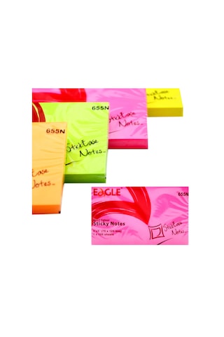Eagle 75x125 mm Neon Renk Yapışkanlı Not Kağıdı 100 Yaprak (655N)