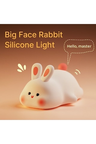 Flybuy Uyku Tavşan Silikon Sevimli Rgb Mini Lambası Lamba Karartma Işığı Gece Çocuk Başucu Gk Çok Renkli