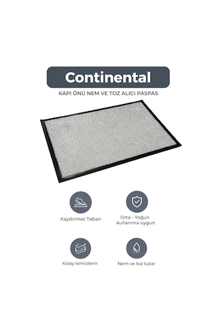 Continental Nem Alıcı Paspas Kapı Önü Paspası gri