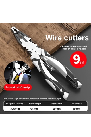 Aubyhe Elektrikçi İçin Çok Fonksiyonlu Testere: 6"/8"/9" Boy Seçenekli, Kaydırıcı, Kesici Ve Presleme Özellikli Krom Vanadyum Çelik Aparat