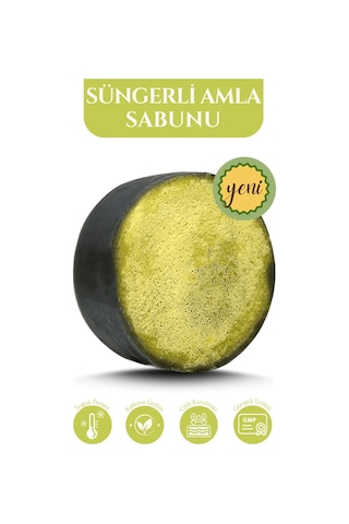 Sabunal Süngerli Amla Sabunu - Saç ve Sakal Bakımına Uygun Doğal Sabun 100 G