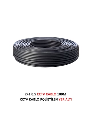 Fury 2+1 0.5mm Polietilen Yer Altı Cctv Kablo Güvenlik Kamera Kablosu 100m