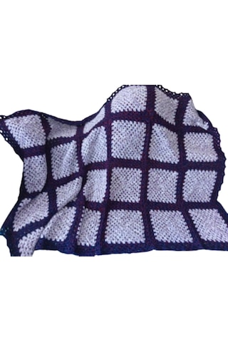 El Örgüsü Renkli Patchwork Büyük Boy Battaniye 135x195 Çok Renkli