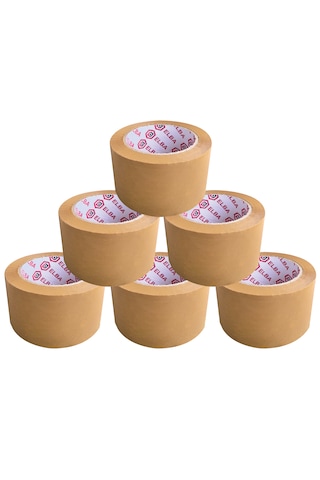 Elba Bant 60x100 6 Adet Hotmelt Koli Bandı Kahverengi Taba