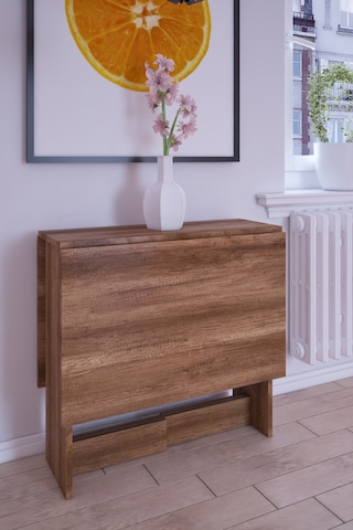 Dekorfim DF01108BR Pratik Portatif Katlanır Masa Mutfak ve Yemek Masası