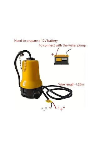 Honeybeeshop 12v Dc Mini Dalgıç Su Pompası Turuncu 60w 4500l/s 4600 Rpm 2.54cm Çıkış Akvaryum Bahçe Havuz