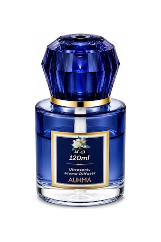 Auhma Af-13 120ml Şarjlı Ultrasonik Araç Koku Difüzörü Mavi Ambiyans Işıklı Chanel Esans Aroma Yayıcı