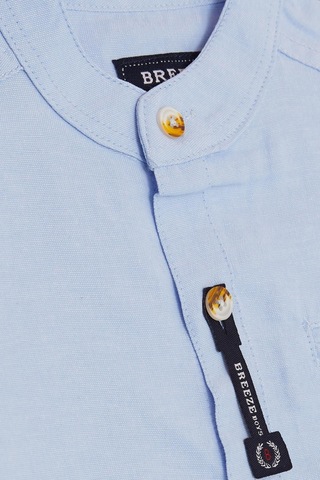 Breeze Girls & Boys Erkek Çocuk Gömlek Armalı Düğmeli 3-7 Yaş, Açık Mavi-açık Mavi Açık Mavi