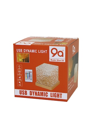 Storeşahin Usb Rgb Kumandalı Su Desenli Gece Lambası 9.5x9.5x11.5 Cm Shn0720