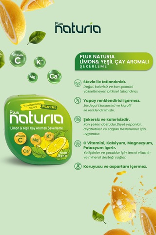 Limon Ve Yeşilçay Aromalı Şekersiz Şekerleme