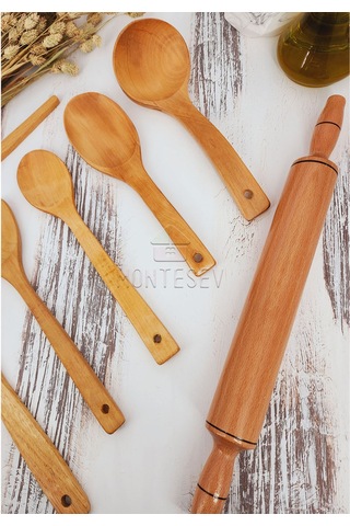 Ahşap Tahta Mutfak Kaşık Seti 7 Parça Kayın, Şimşir Ağacı 7-1