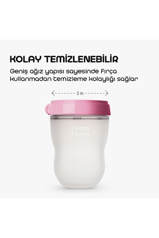 Comotomo Antikolik 3-6 Ay Silikon Biberon 250 ML - Pembe