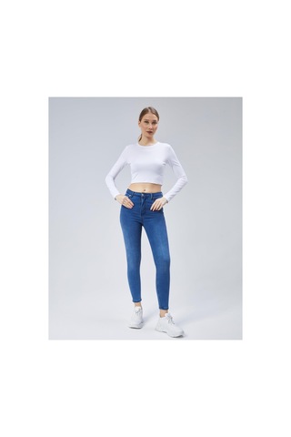 Virago Soft Touch Yuvarlak Yaka Crop Uzun Kol Bluz/body Beyaz - 686786242 Beyaz - 686786242 Beyaz