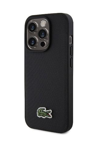 Apple Uyumlu iPhone 15 Pro Max Kılıf Lacoste Lisanslı Pu Pike Desenli İkonik Timsah Dokuma Logolu Yeşil
