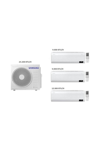 Samsung Windfree 6.8 kW 1 Dış + 3 İç Ünite (9+9+12) Duvar Tipi Multi Klima