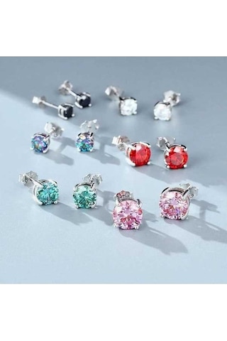 Novahub Kırmızı D Renk 0.3-2 Ct Mozanit Kaplama Küpe, 925 Ayar Gümüş, Gra Renkli Elmas Düğün Takı Kadınlar İçin Kırmızı