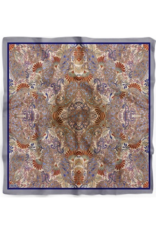 Efsun Desen 90x90cm Eşarp/fular Gri