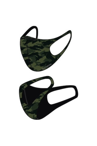 BLACKSPADE Unisex Koruyucu Maske Yeşil Kamo M