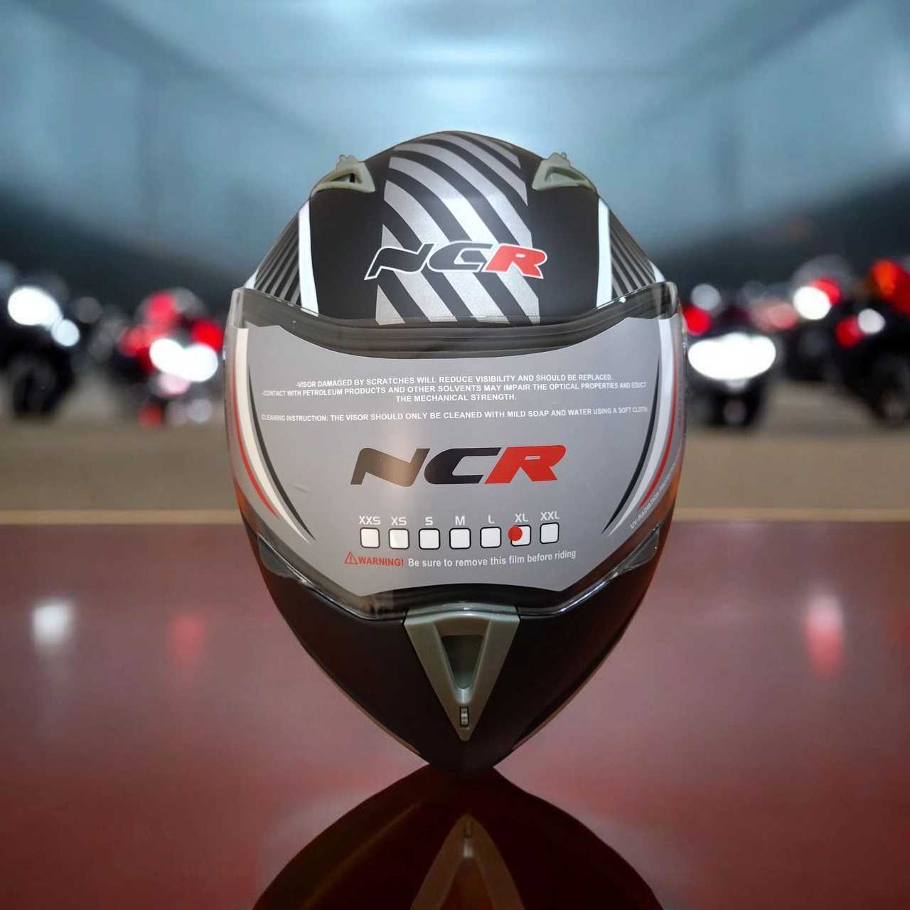 Ncr-158 Çene Açılır Gözlüklü E-ce Belgeli Kask Kırmızı - Siyah