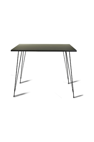 Pasific Home Sandalf Metal Ayaklı Mutfak Masası Kare 90x90 Siyah Mermer