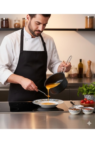 Polochef Granit Sütlük Ve Sosluk 14 Cm Siyah İndüksiyonlu Mini Tencere Diğer