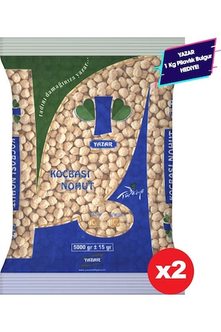 Yazar Koçbaşı Nohut 2 x 5 KG + Yazar Pilavlık Bulgur 1 KG