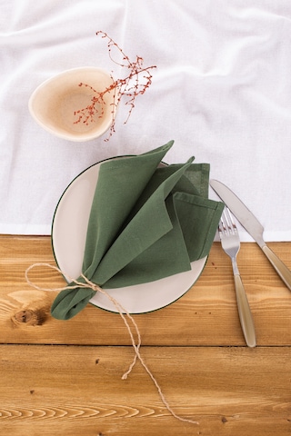 Wellstil Premium Keten Peçete 2'li 40 x 40 Haki