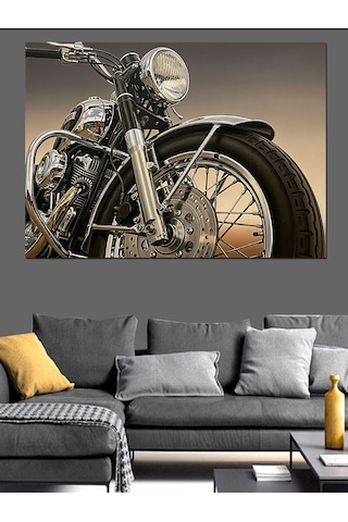 Klasik Harley Davidson Motor Dekoratif Kanvas - Mdf Ahşap Tablo
