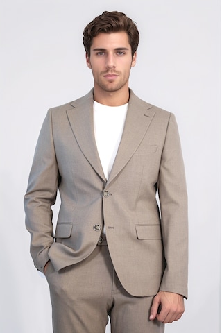 Vizon Slim Fit İki Düğmeli Keten Görünümlü Erkek Takım Elbise - Wessi Kahverengi Vizon Slim Fit İki Düğmeli Keten Görünümlü Erkek Takım Elbise - Wessi Kahverengi