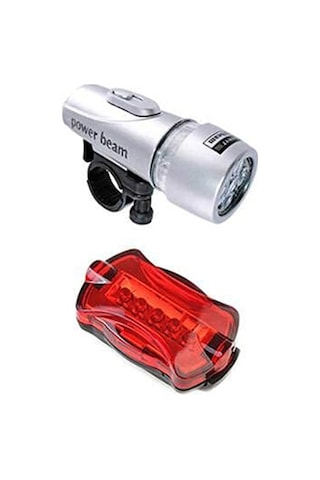 Led Işıklı Bisiklet Ön Ve Arka Aydınlatma Işığı 1 Paket K-4414 Bisiklet Ön Far Ve Arka Stop Lambası Kırmızı
