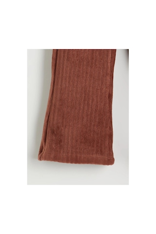 LC Waikiki Lcw Kids Beli Lastikli Kadife Kız Çocuk Tayt Brown