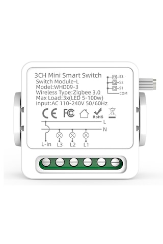 Tuya Zigbee Nötr Gerektirmeyen 3ch Nötrsüz Röle