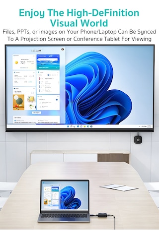 Type-c To Hdmı Kablosuz Görüntü Aktarıcı 50m 1080p Hd Verici Alıcı Kit