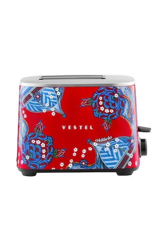 Vestel X Aslı Filinta Retro Kırmızı Çini Ekmek Kızartma Makinesi