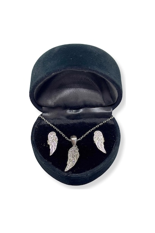 Oya Silver Işıltılı Melek Kanadı Gümüş Set&takım