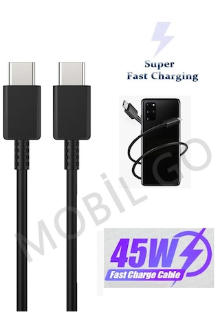 Samsung Uyumlu Galaxy S20 Ultra S22+ S23+ S24+ 45w Süper Hızlı Şarj Data Kablosu 1