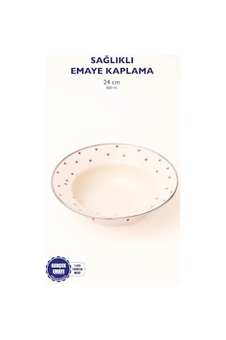 Emaye Cupid Çukur Makarna Salata Tabağı Çok renkli