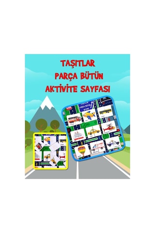 Lisinya247 Taşıtlar Parça-bütün Eşleşmeler Keçe Cırtlı Aktivite Sayfası - Çocuk Etkinlik , Eğitici