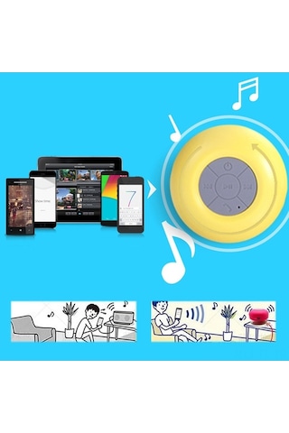 Suya Dayanıklı Taşınabilir Mini Bluetooth Hoparlör - Banyo, Araç Ve Dış Mekan Kullanımı İçin